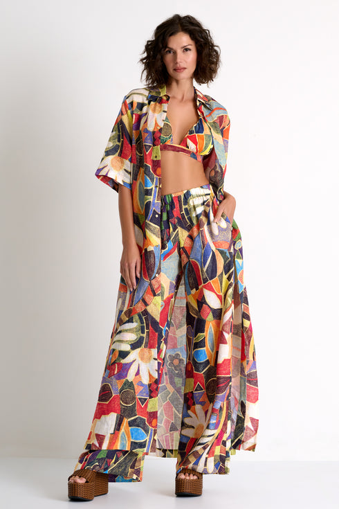 Shan Lina Straight-Leg Linen Pants