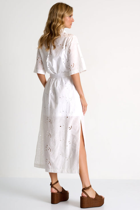 Shan Lili Long detailed lace shirt dress - 42663-84-000