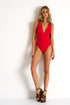 Shan Charlie Mesh Detailed Plunging One-piece Swimsuit