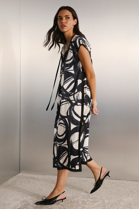 Silk Celine Dress With Boat Neckline