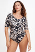 Gottex Modest Round Neck Short Sleeve One Piece Swimsuit