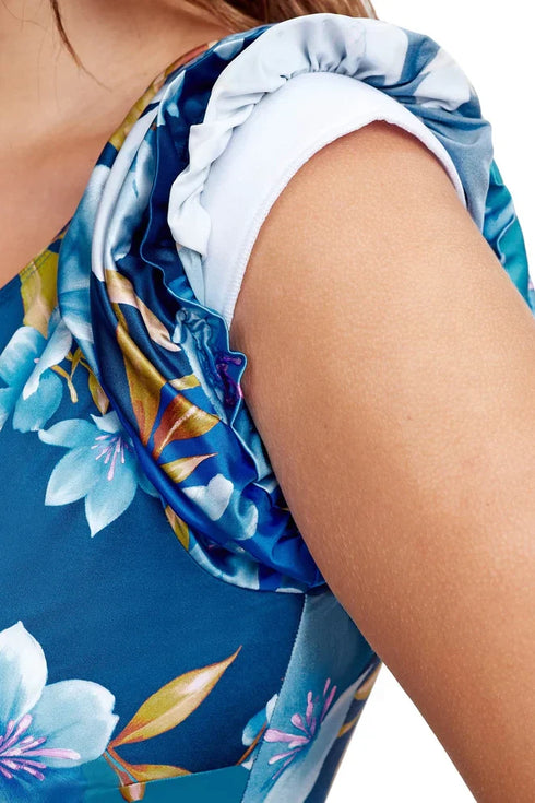 Gottex Modest Puff Sleeve High Neck One Piece Swimsuit