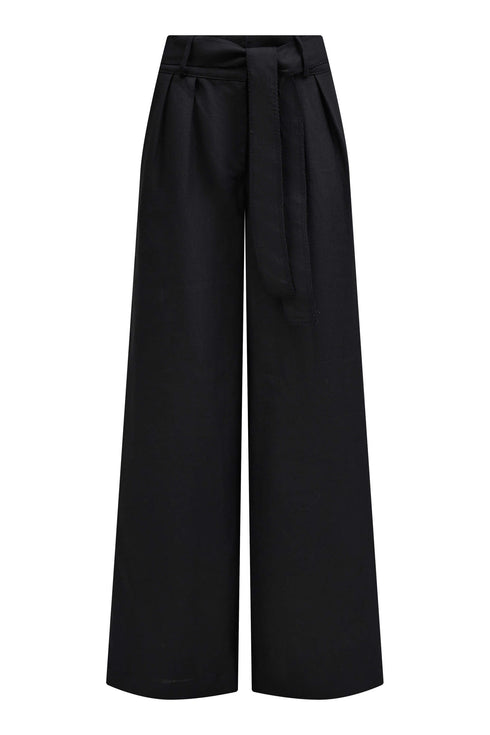 Shan Lina Linen Pants Tied At The Waist