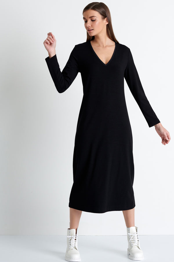 Shan Margot Classic midi black dress