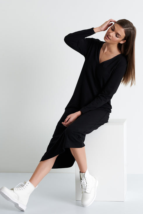 Shan Margot Classic midi black dress