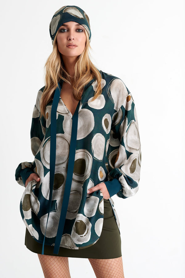 52151-73-951 - Puff Sleeve Blouse 02 / 951 Piper / 100% SILK