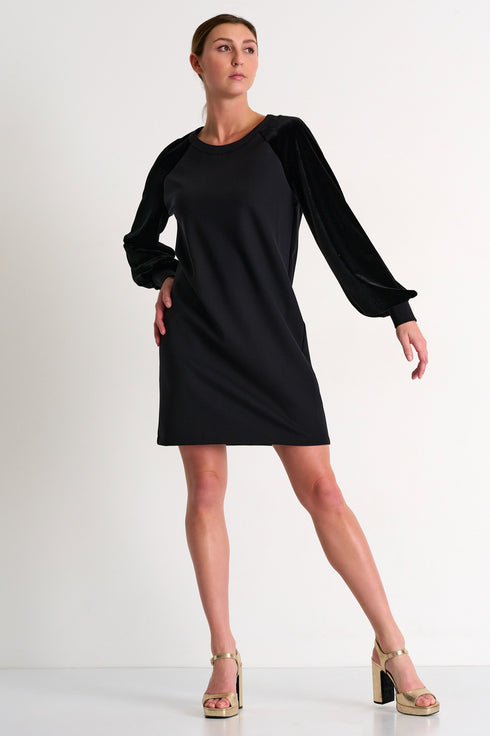 Shan Scarlett 3D Jersey & Velvet Dress