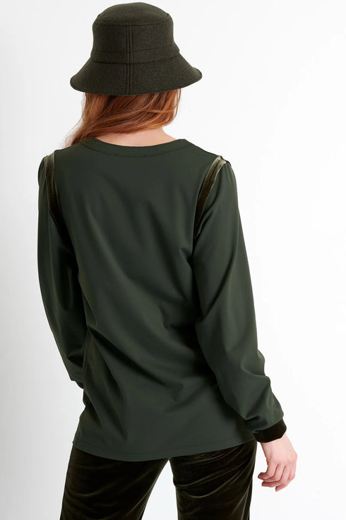 Shan Scarlett Velvet contrast top