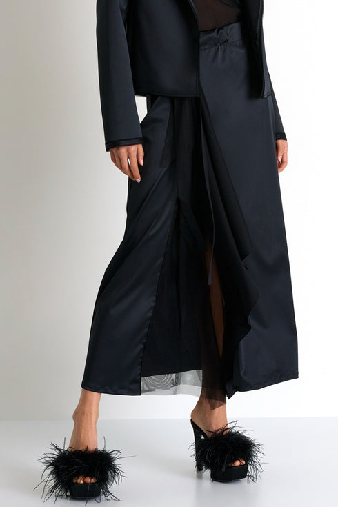 Shan Helena Satin maxi skirt