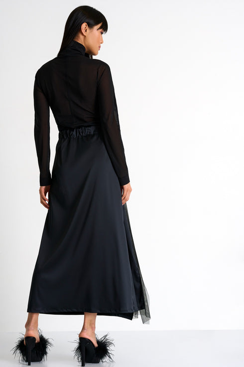 Shan Helena Satin maxi skirt