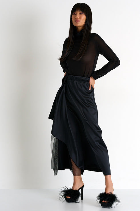 Shan Helena Satin maxi skirt