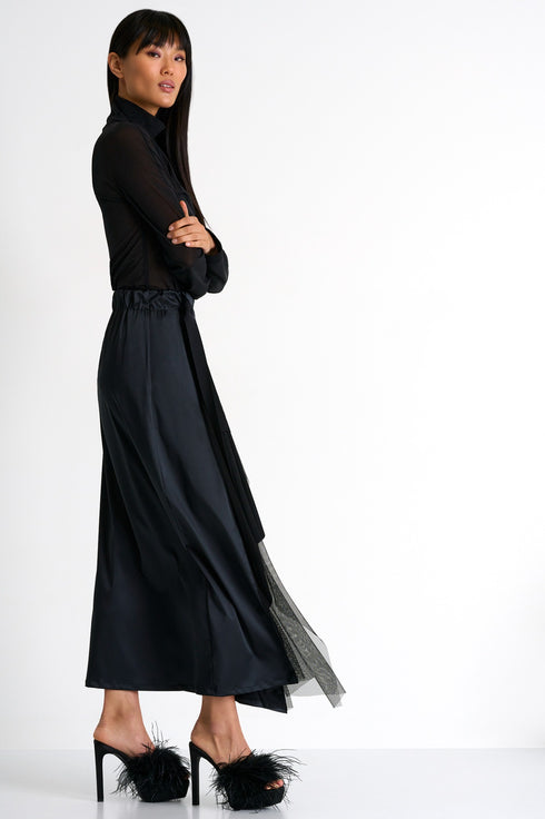 Shan Helena Satin maxi skirt