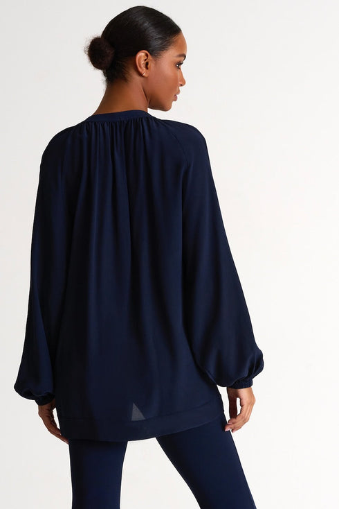 Silk Blouse - 52421-62-550 02 / 550 Navy / 100% SILK