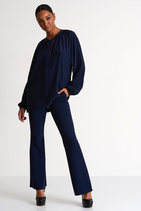 Silk Blouse - 52421-62-550 02 / 550 Navy / 100% SILK