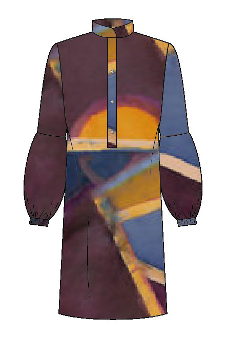 Shan Soie Silk Dress With Balloon Sleeves