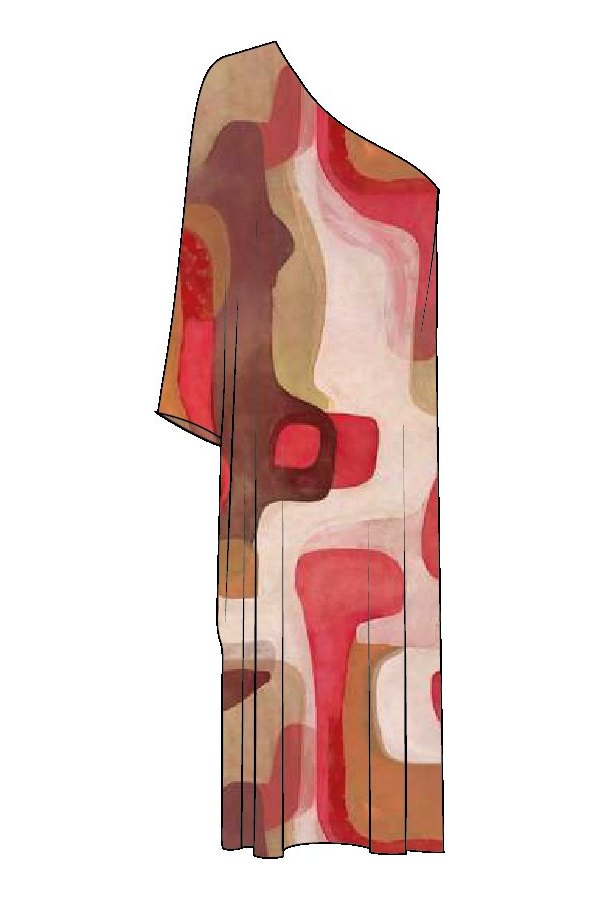 Shan Soie One-Shoulder Silk Dress