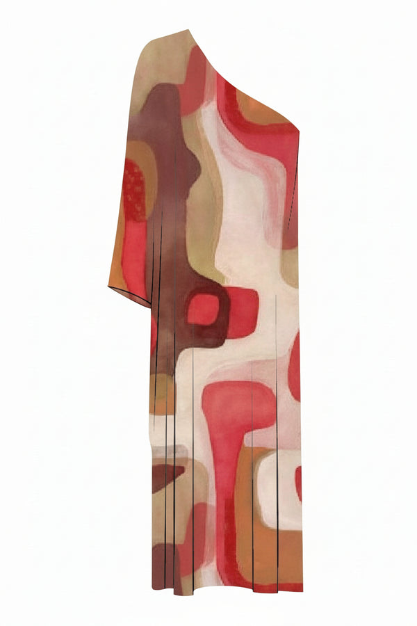 Shan Soie Silk One-Shoulder Silk Dress