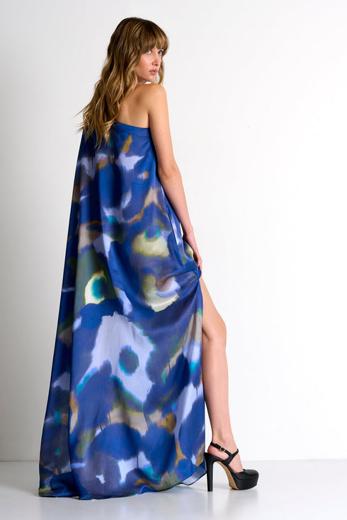 Shan Soie One-Shoulder Silk Dress