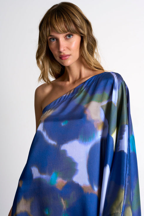 Shan Soie One-Shoulder Silk Dress