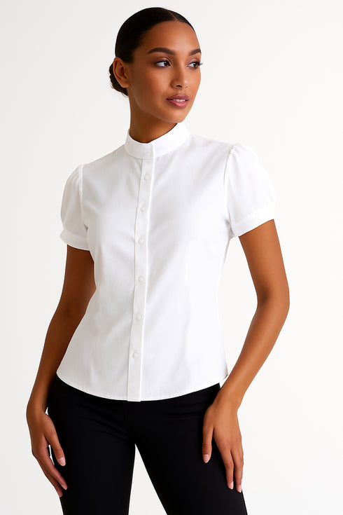 Shan Soie Silk Short-Sleeved Blouse