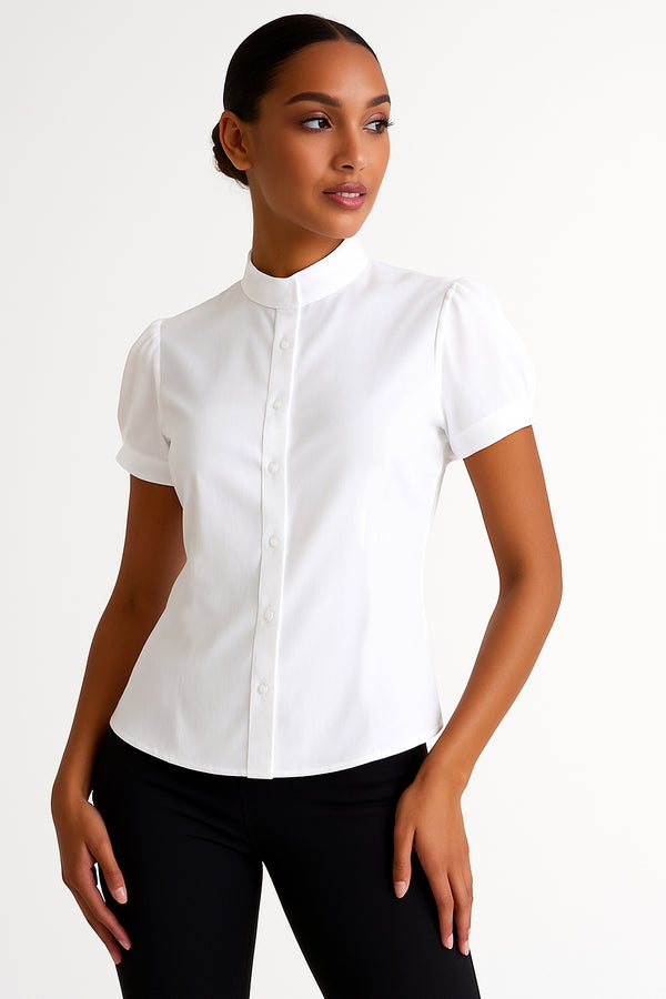 Shan Soie Silk Short-Sleeved Blouse