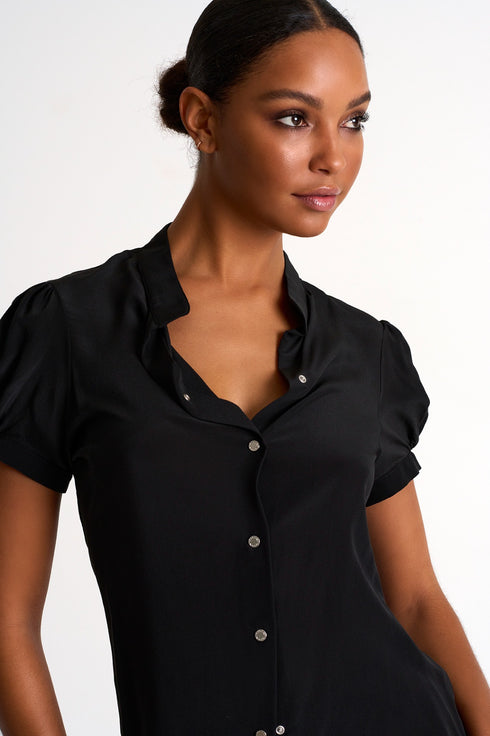 Shan Céline Celine Silk Blouse With Balloon Sleeves