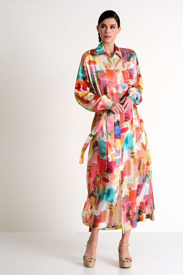 Shan Soie Maxi Shirt Dress