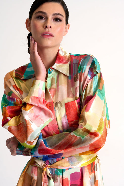 Shan Soie Maxi Shirt Dress