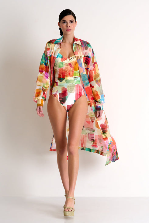 Shan Soie Maxi Shirt Dress