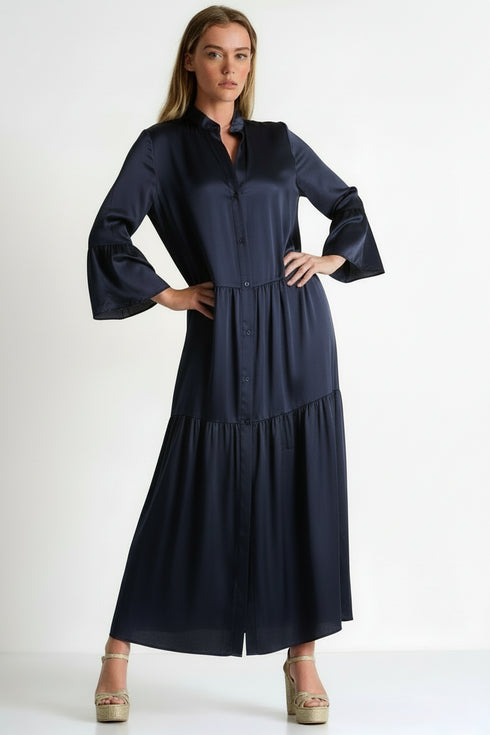 Shan Soie Taffeta Long Dress