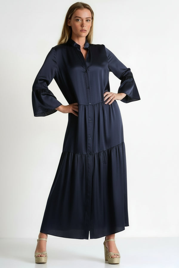 Shan Soie Taffeta Long Dress