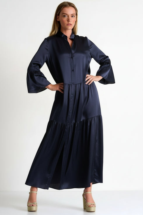 Shan Soie Taffeta Long Dress