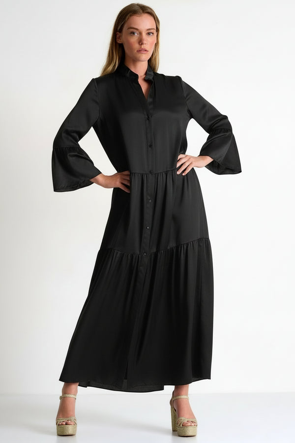 Shan Soie Taffeta Long Dress