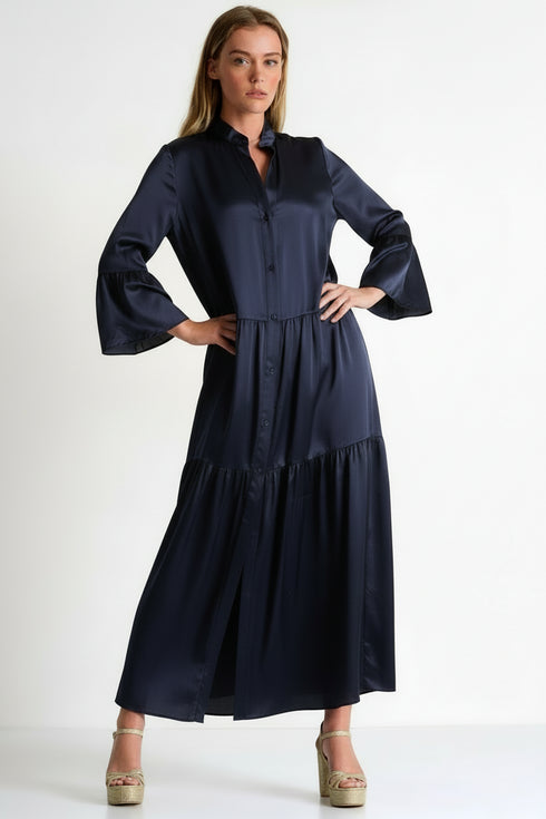 Shan Soie Taffeta Long Dress