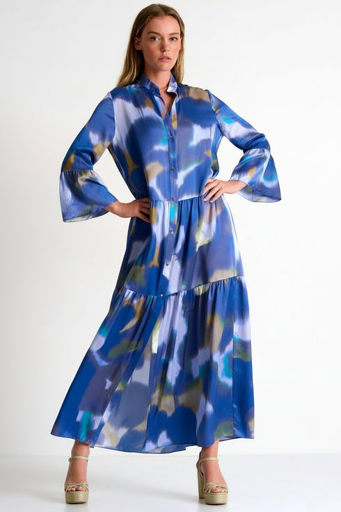 Shan Soie Taffeta Long Dress