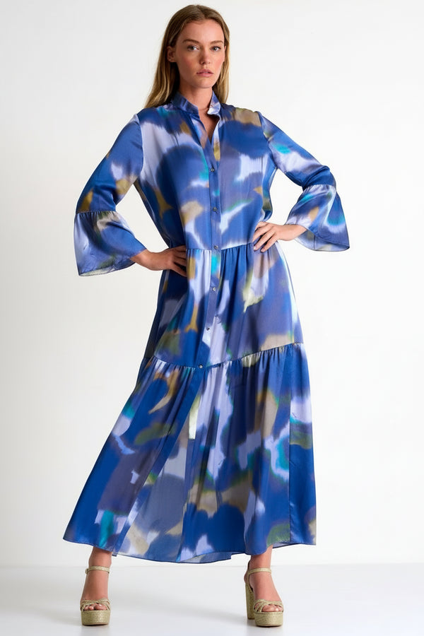 Shan Soie Taffeta Long Dress