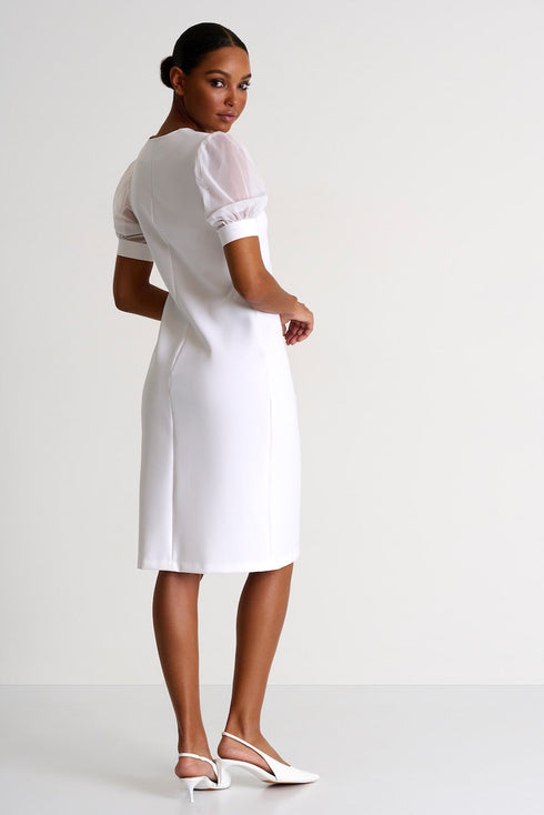 Shan Sofia Elegant Short-Sleeve Mesh Dress - 52427-75-000