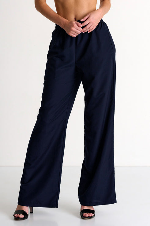 Shan Soie Taffeta Elegant Straight-Leg Pants