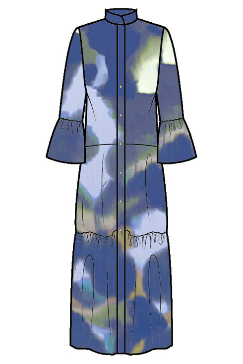 Shan Soie Taffeta Long Dress