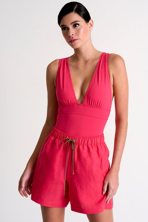 Linen Shorts - 52436-55-300 02 / 300 Pink / 100% LINEN