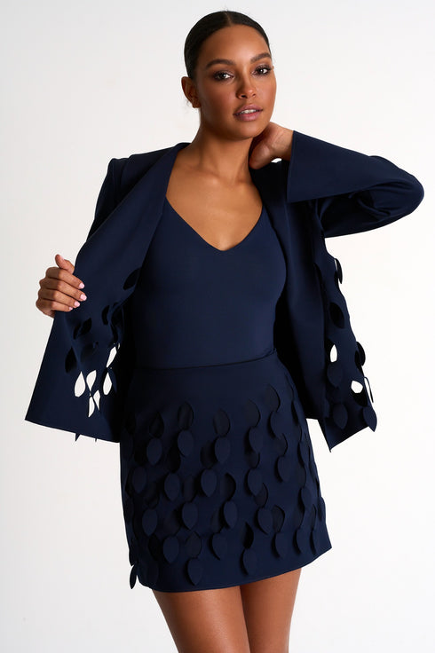 Shan Charlie-Rose Straight Mini Skirt With Cutouts