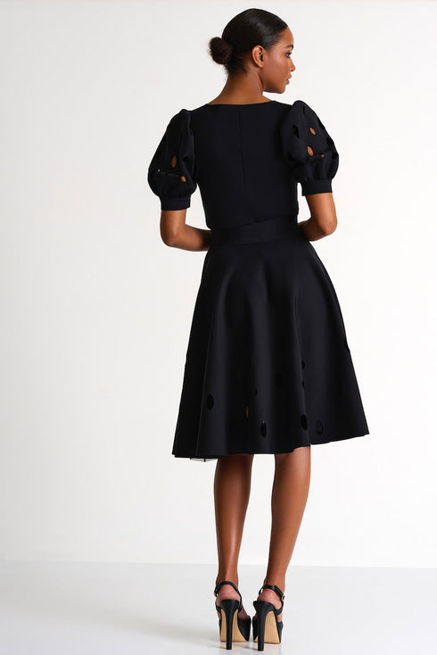 Oval Cut-Out Modern Poodle Skirt - 52437-48-800 02 / 800 Caviar / 75% POLYAMIDE, 25% ELASTANE