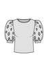 Shan Charlie-Rose Top With Balloon Sleeves And Oval Cutouts