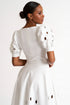 Shan Charlie-Rose Top With Balloon Sleeves And Oval Cutouts