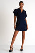 Dress With Balloon Sleeves And Cutouts - 52437-66-550 02 / 550 Navy / 75% POLYAMIDE, 25% ELASTANE