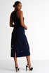 Halter Midi Dress With Oval Cutouts - 52437-71-550 02 / 550 Navy / 75% POLYAMIDE, 25% ELASTANE