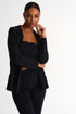 Structured Cut-Out Blazer - 52437-78-800 02 / 800 Caviar / 75% POLYAMIDE, 25% ELASTANE