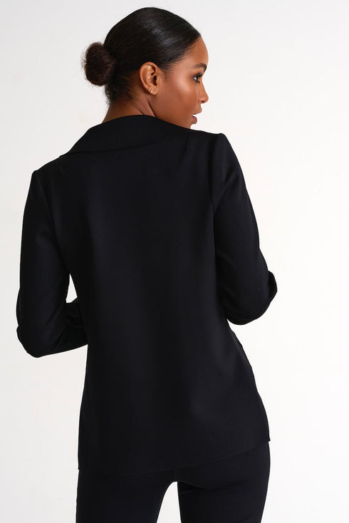 Structured Cut-Out Blazer - 52437-78-800 02 / 800 Caviar / 75% POLYAMIDE, 25% ELASTANE