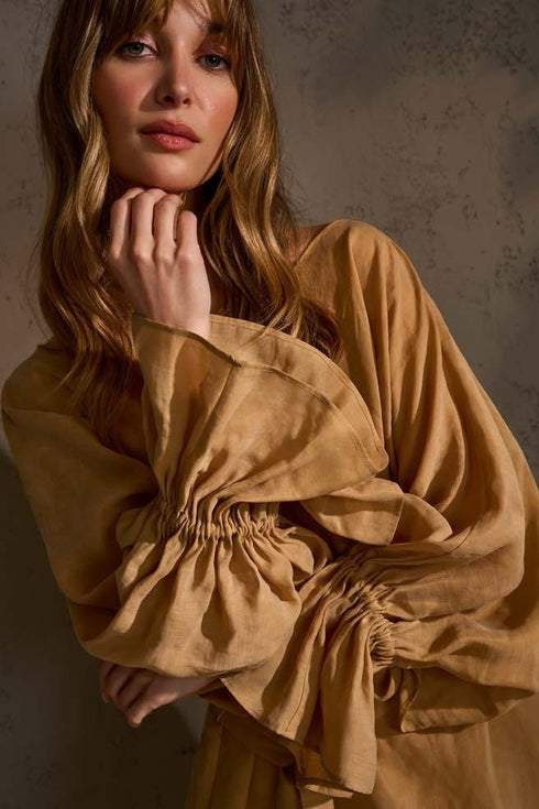 Shan Flowy Dress With Puffy Sleeves