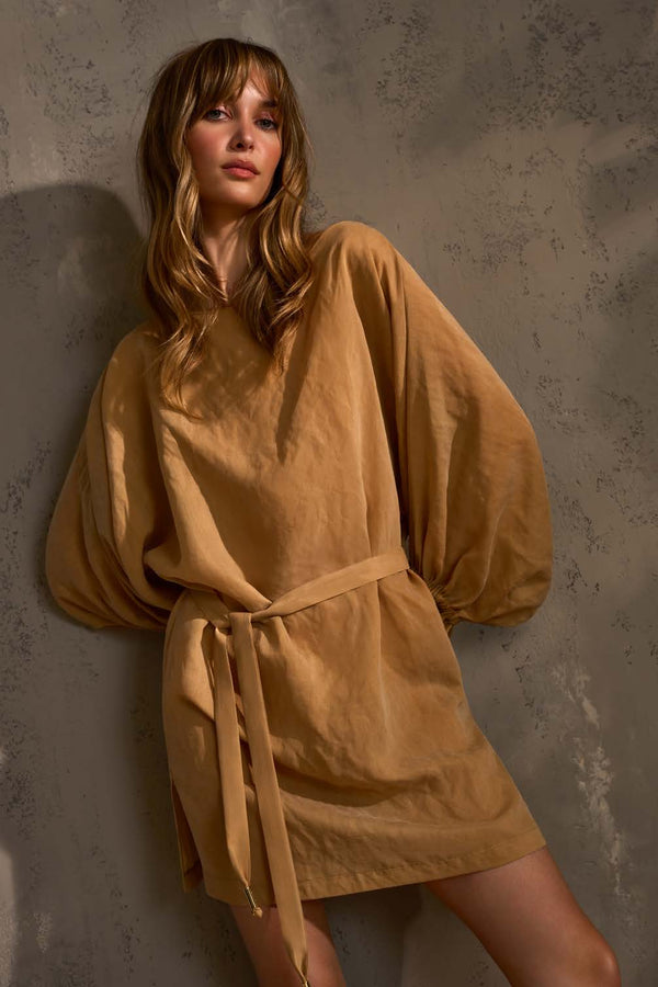 Shan Flowy Dress With Puffy Sleeves